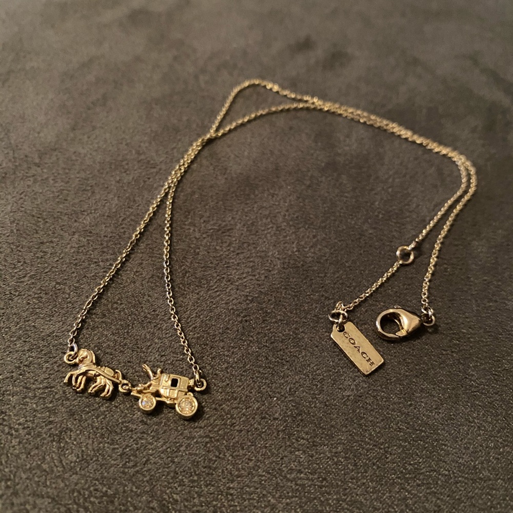 Coach Goldtone Carriage Necklace